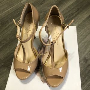 Jessica Simpson T-strap platform heels